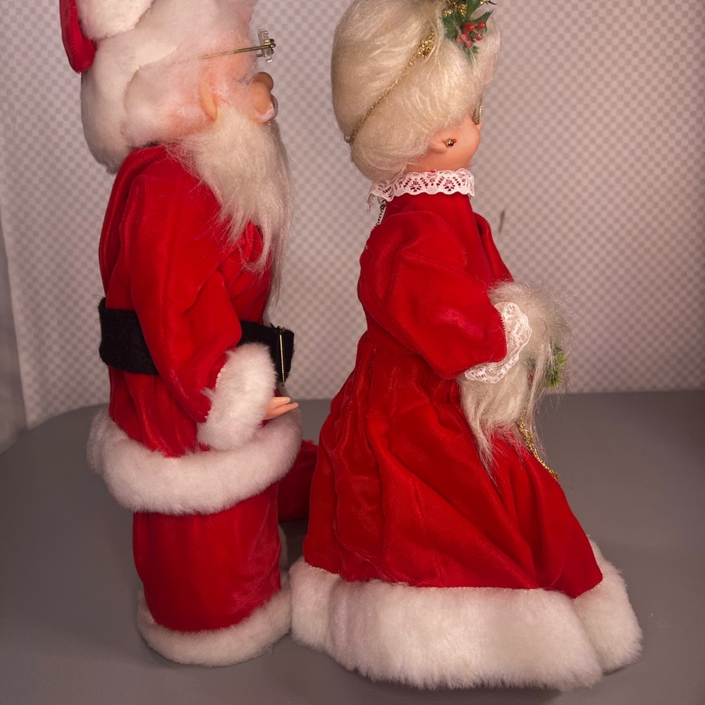 Vintage Crafted Christmas Mr and Mrs Santa Claus Doll Figures 13” - Picture 13 of 16